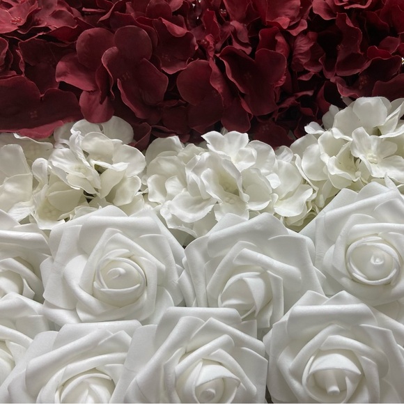 Custom White Roses & Hydrangeas Flower Mix Wedding Decor Various Color Options - Picture 12 of 14